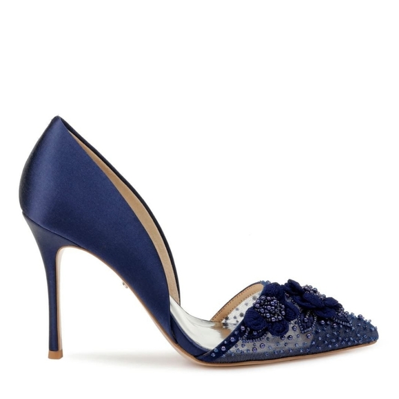 🍒NIB🍒 BADGLEY MISCHKA EMBELLISHED D'ORSAY PUMPS - Picture 8 of 16